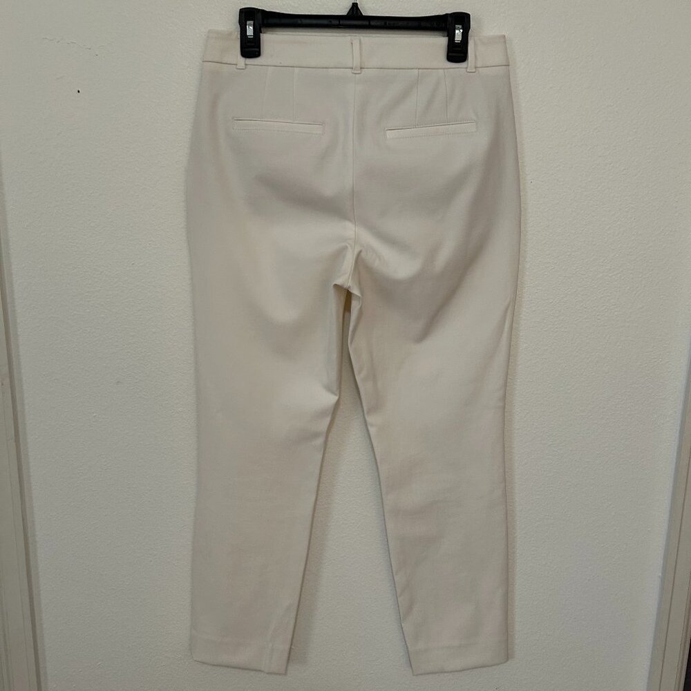 WHBM Ecru/White Comfort Stretch Classic Slim Ankle Pants Size 8 - Picture 3 of 11